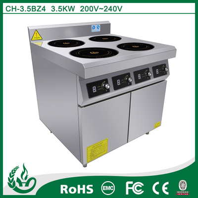 380V 4 Burner Induction Hob Cooker Large Capacity For Stewing / Braising